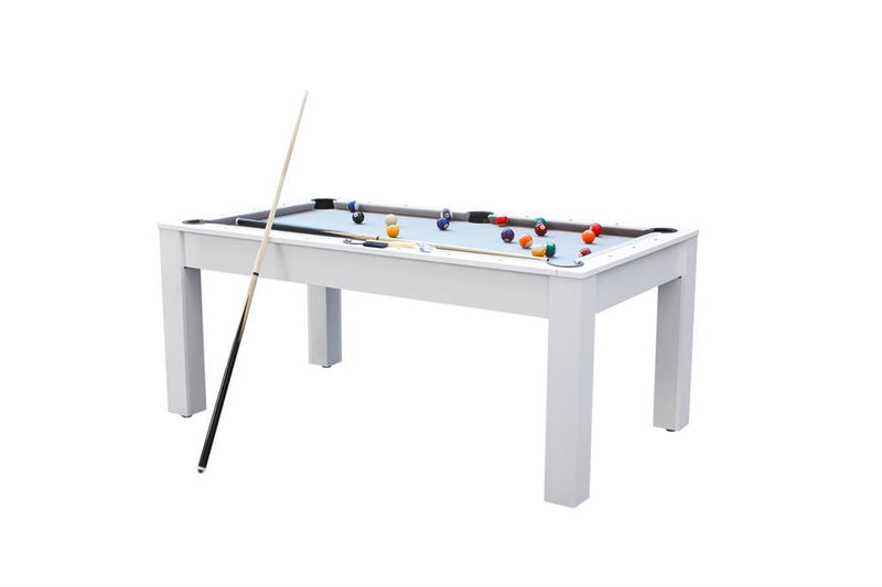 Sanremo 6' multifunktionsbord - spisebord, poolbord og bordtennis, inkl. tilbehør, hvid