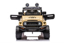 License - Toyota FJ Cruiser, Khaki, 4hjulstræk,4x12V, gummihjul og lædersæder