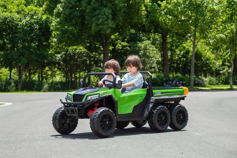 Azeno Farmer Truck II – 24V, 4x45W Motorer, Li-Ion Batteri, 2 Sæder, Gummihjul & Elektrisk Tiplad