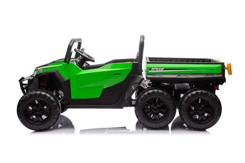 Azeno Farmer Truck II – 24V, 4x45W Motorer, Li-Ion Batteri, 2 Sæder, Gummihjul & Elektrisk Tiplad