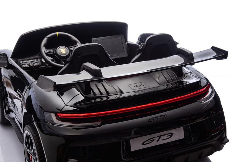 Porsche Spyder 911 GT3, sort, 2 sæder, 2x24V (150–280W),24V/10Ah