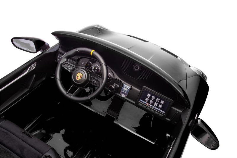 Porsche Spyder 911 GT3, sort, 2 sæder, 2x24V (150–280W),24V/10Ah