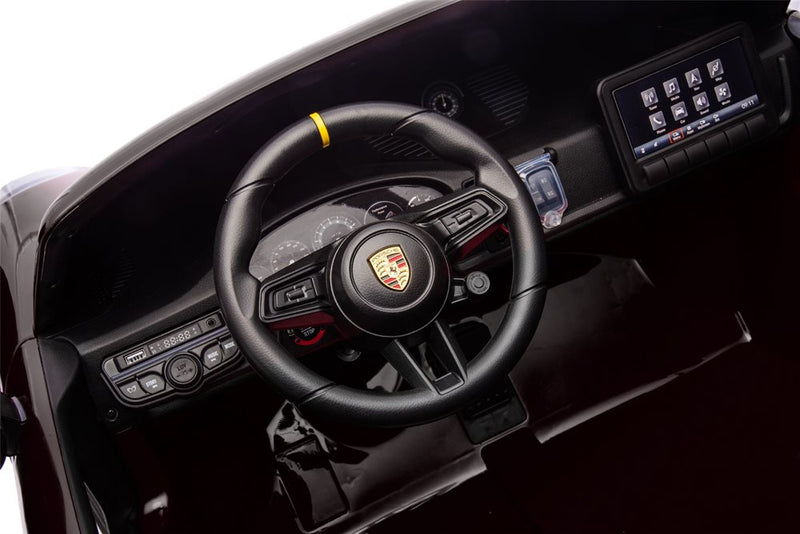 Porsche Spyder 911 GT3, sort, 2 sæder, 2x24V (150–280W),24V/10Ah