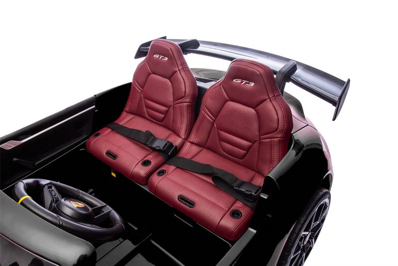 Porsche Spyder 911 GT3, sort, 2 sæder, 2x24V (150–280W),24V/10Ah