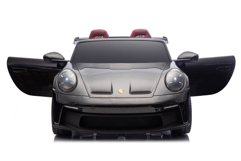 Porsche Spyder 911 GT3, sort, 2 sæder, 2x24V (150–280W),24V/10Ah