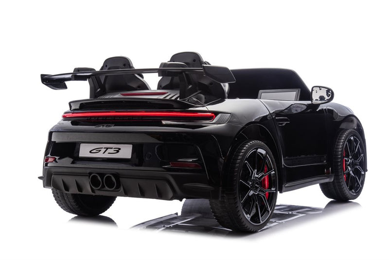 Porsche Spyder 911 GT3, sort, 2 sæder, 2x24V (150–280W),24V/10Ah
