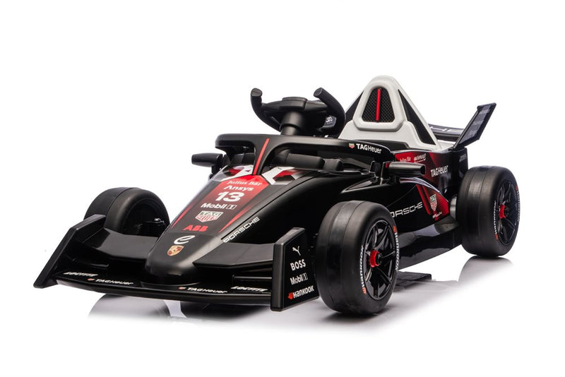 Porsche Formula E 12V Elbil til børn – Licenseret racerbil med lædersæde, musik & fjernbetjening