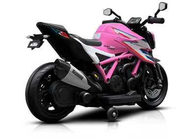 KTM X12 El-motorcykel Børn Pink - 2x12V 45W med Lædersæde - 3+ År