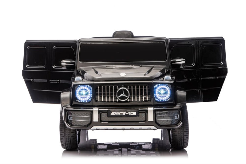 Mercedes Benz AMG G63 Black Elbil til Børn - 2x12V, Fjernbetjening, Læder