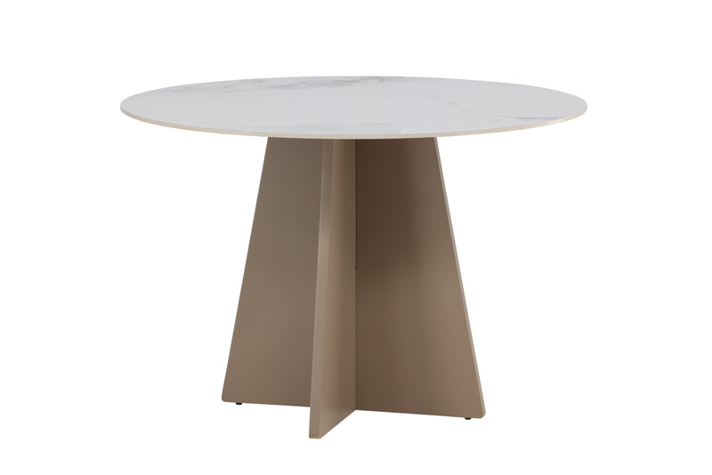 Venture Home - Bootcut Spisebord, ø110x75 cm - Beige/marmor look