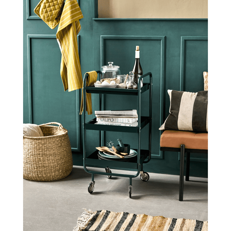 House Doctor Trolley, HDRoll, Mørkegrøn,42x38x85cm