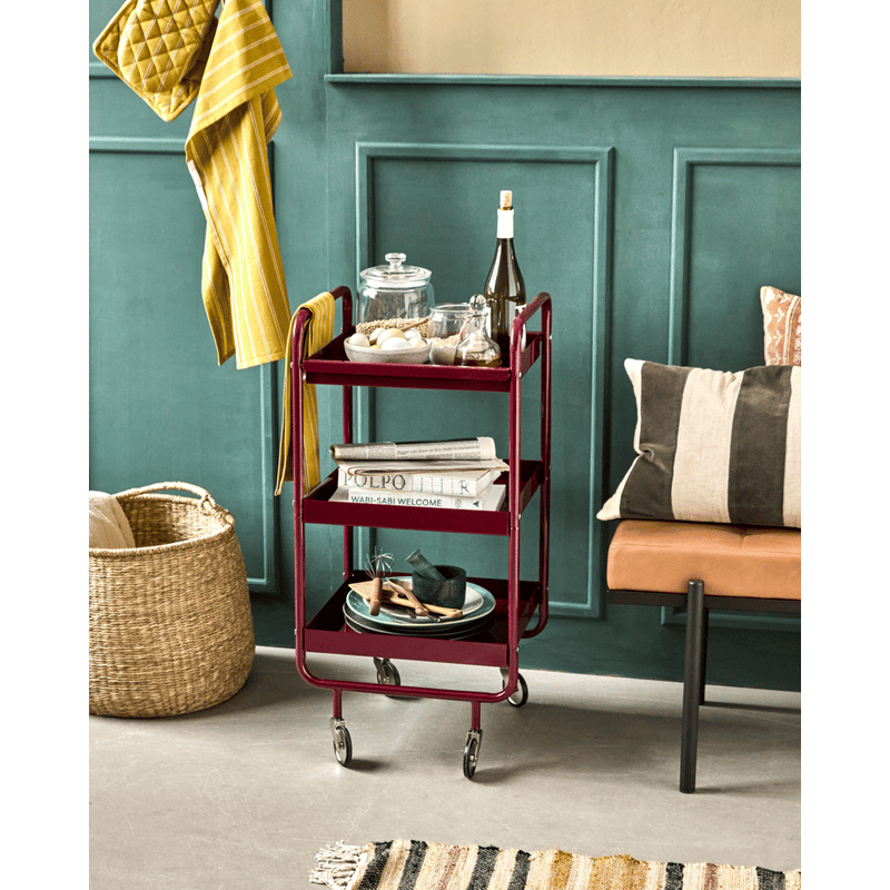 House Doctor Trolley, HDRoll, Bordeaux,42x85x38cm