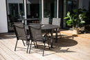 Venture Home - Marbella rundt spisebord, sort, Ø140/190 cm udtræk