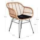House Nordic - Trieste Stol - 2 stk. Naturligt polyrattan med hynde - Bolig og Haven