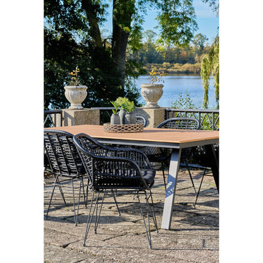 House Nordic - Trieste Stol - 2 stk. Sort polyrattan med hynde - Bolig og Haven