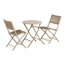 House Nordic - Arcas Cafésæt Taupe Reb/Stål - 2 Stole og 1 Bord