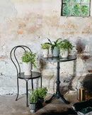 Nordal - Cafébord, rund med jern – sort marmor – Ø60 × H75 cm