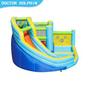 Doctor Dolphin Bouncer Water Park – Hoppeborg med Vandrutsjebane, 360x340x218 cm og 450W Blæser