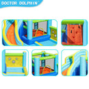 Doctor Dolphin Bouncer Water Park – Hoppeborg med Vandrutsjebane, 360x340x218 cm og 450W Blæser