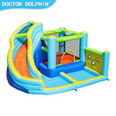 Doctor Dolphin Bouncer Water Park – Hoppeborg med Vandrutsjebane, 360x340x218 cm og 450W Blæser