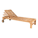 House Nordic - Andorra Solvogn med Hynde Sæt - Teak/Bomuld Natur/Hvid, 62 x 200 cm