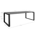 Denver Havebord - Bordplade i grå nonwood og sorte ben 220x100 cm