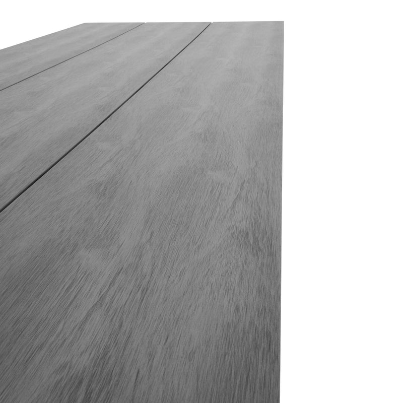 Denver Havebord - Bordplade i grå nonwood og sorte ben 220x100 cm