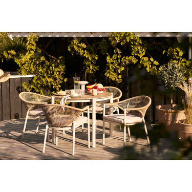 House Nordic - Abela Spisebord Rundt Alu/Nonwood, Sand/Natur - Ø90 x 74 cm