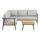 House Nordic Comillas Hjørne Loungesæt Aluminium Grå/beige- Hjørnesofa og Sofabord inkl. Hynder