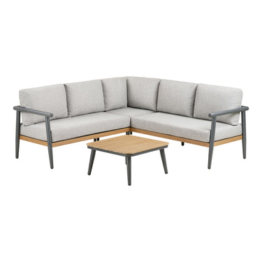 House Nordic Comillas Hjørne Loungesæt Aluminium Grå/beige- Hjørnesofa og Sofabord inkl. Hynder