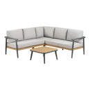 House Nordic Comillas Hjørne Loungesæt Aluminium Grå/beige- Hjørnesofa og Sofabord inkl. Hynder