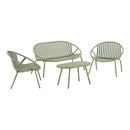 House Nordic - Saly Loungesæt Polypropylen/Stål Grøn - 2-pers. Sofa, 2 Stole, Sofabord