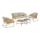 House Nordic - Novella Loungesæt, Stål, Sand, Beige, inkl. hynder