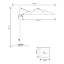 House Nordic - Baza Hængeparasol, 2,95x2,95cm
