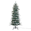 Nordic Winter - Juletræ kunstigt smalt PE/PVC m/sne, klasse A, 180 x 86 cm m/lys