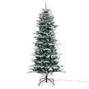 Nordic Winter - Juletræ kunstigt smalt PE/PVC m/sne, klasse A, 180 x 86 cm m/lys