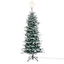 Nordic Winter - Juletræ kunstigt smalt PE/PVC m/sne, klasse A, 180 x 86 cm m/lys