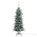 Nordic Winter - Juletræ kunstigt smalt PE/PVC m/sne, klasse A, 180 x 86 cm m/lys