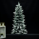 Nordic Winter - Juletræ kunstigt smalt PE/PVC m/sne, klasse A, 180 x 86 cm m/lys