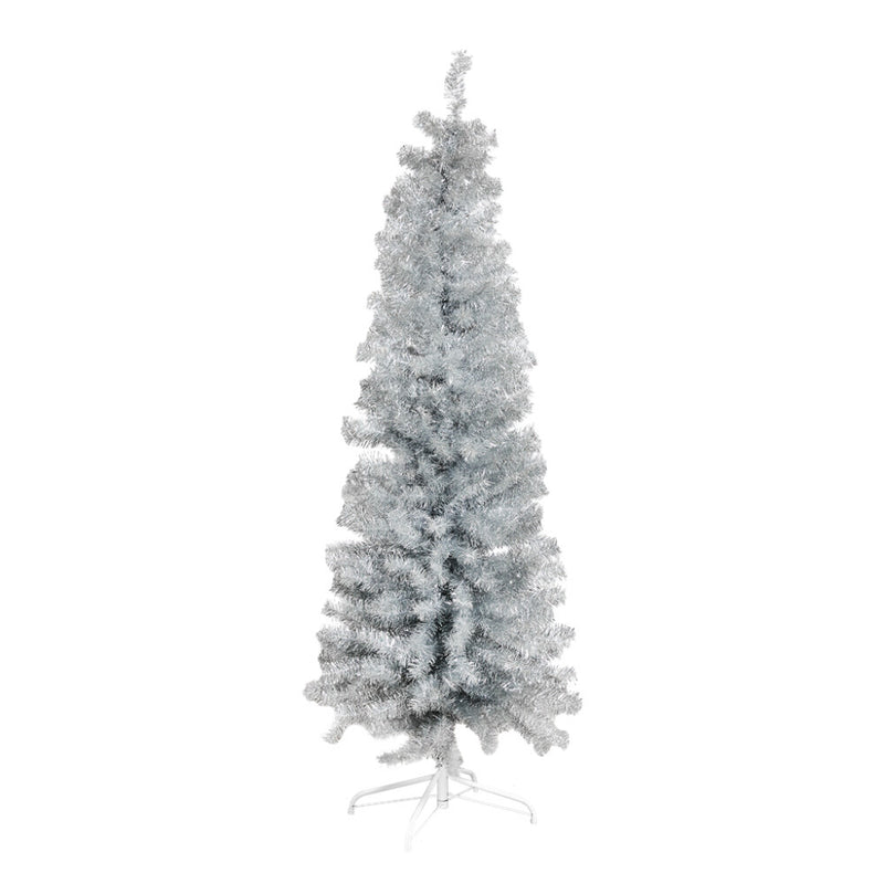 Juletræ kunstig smalt PVC "BLING", Klasse C, 180 x 68 cm, sølv