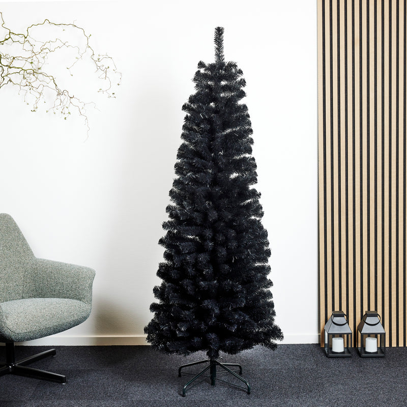 Nordic Winter - Juletræ kunstigt PVC "BLING" H180 x 68 cm. u/lys, sort