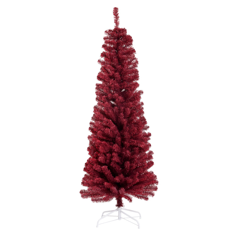 Nordic Winter - Juletræ kunstigt PVC "BLING" H180x68 cm. u/lys, mørkerød