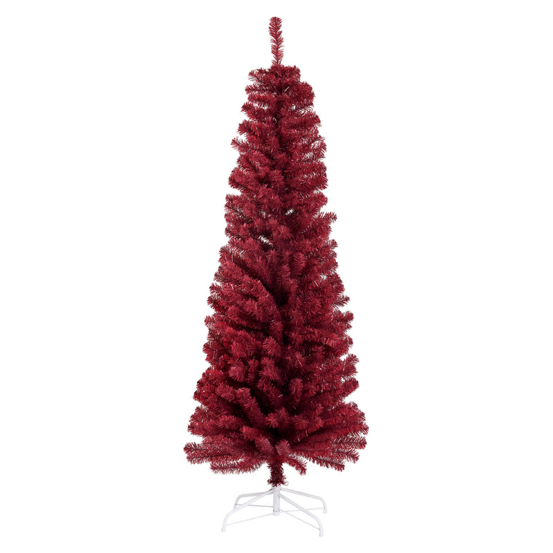 Nordic Winter - Juletræ kunstigt PVC "BLING" H180x68 cm. u/lys, mørkerød