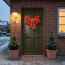Nordic Winter - Jul Dekorativ Sløjfe med 200 LED - Rød 65 cm