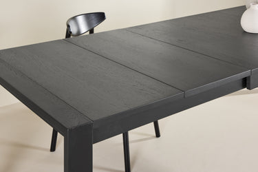 Vind - Slider – Spisebord i sortlakeret eg – 170/250×95×75 cm - Bolig og Haven