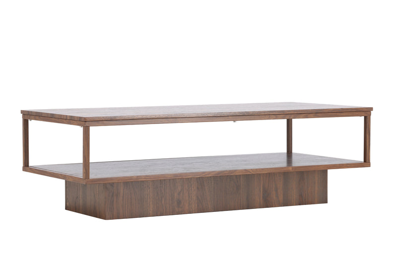 Venture Home - Maglehem – sofabord med valnød-look og stålben – 130×60×38 cm