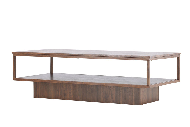 Venture Home - Maglehem – sofabord med valnød-look og stålben – 130×60×38 cm