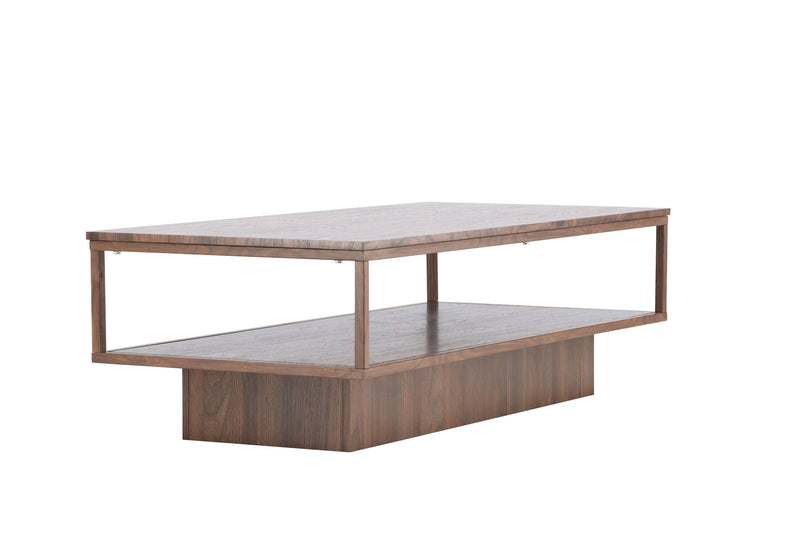 Venture Home - Maglehem – sofabord med valnød-look og stålben – 130×60×38 cm