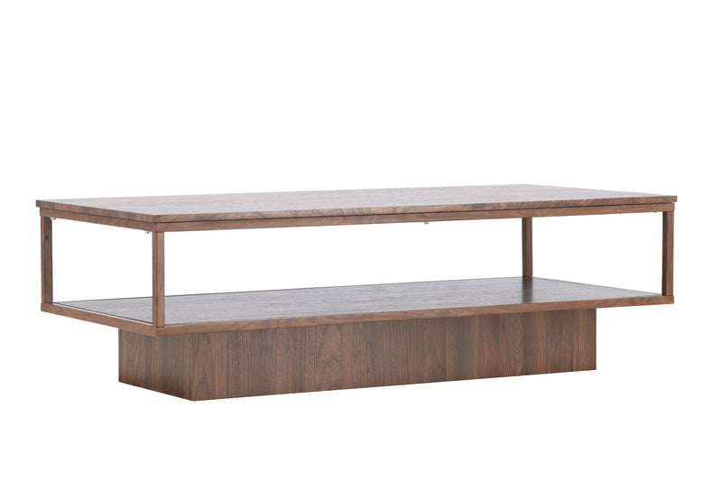 Venture Home - Maglehem – sofabord med valnød-look og stålben – 130×60×38 cm