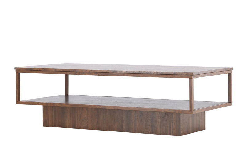 Venture Home - Maglehem – sofabord med valnød-look og stålben – 130×60×38 cm